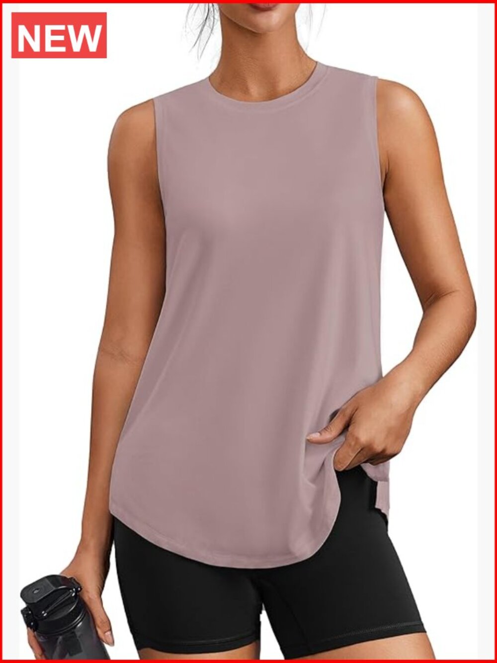 Women's Sleeveless Athletic Tank Top UPF 50+ Side Slits Loose Fit Yoga Gym Shirt